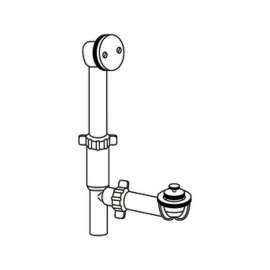 Tub Drain with Plastic Tubing and Lift-N-Drain Assembly in Chrome