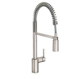 Spot Resist Stainless One-Handle Pre-Rinse Spring Pulldown Kitchen Faucet