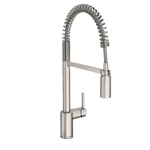 Spot Resist Stainless One-Handle Pre-Rinse Spring Pulldown Kitchen Faucet