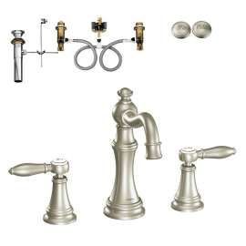 Weymouth KLWE-D-TS42108BN Two-Handle High-Arc Lavatory Faucet in Brushed Nickel