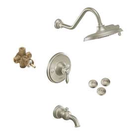 9-Inch Rain Shower and 6-3/4-Inch Spout in Brushed Nickel
