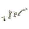 Polished Nickel Two-Handle Roman Tub Faucet Includes Hand Shower