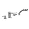 Chrome Two-Handle Roman Tub Faucet Includes Hand Shower