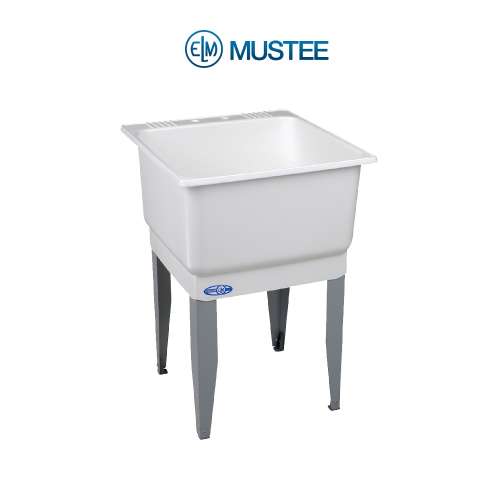 Laundry Tub 25x23 Floor Mount in White