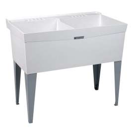 Laundry Tub 24x40 Floor Mount in White