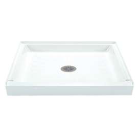 34-in L x 54-in W x 4.5-in H Shower Base in White
