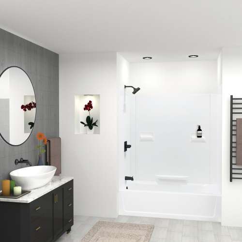 K-3060L-350WHT 60-in x 30-in Tub/Shower Kit with Left Drain, White