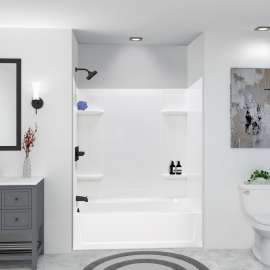 K-3060L-53WHT 60-in x 30-in Tub/Shower Kit with Left Drain, White