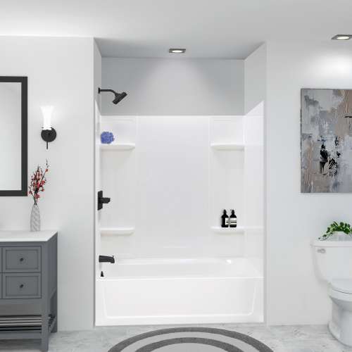 K-3060L-53WHT 60-in x 30-in Tub/Shower Kit with Left Drain, White