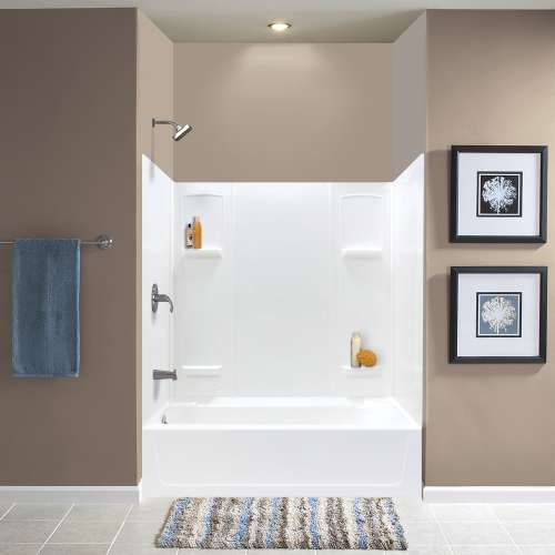 K-3060L-950 60-in x 30-in Tub/Shower Kit with Left Drain, White