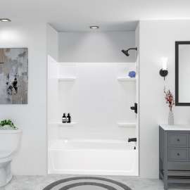 K-3060R-53WHT 60-in x 30-in Tub/Shower Kit with Right Drain, White