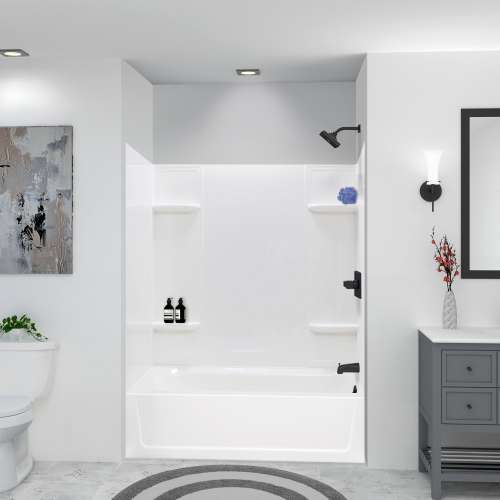 K-3060R-53WHT 60-in x 30-in Tub/Shower Kit with Right Drain, White