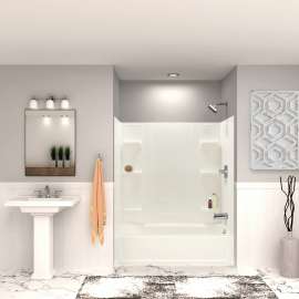 K-3060R-56BN 60-in x 30-in Tub/Shower Kit with Right Drain, Bone