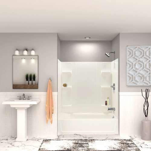 K-3060R-56BN 60-in x 30-in Tub/Shower Kit with Right Drain, Bone