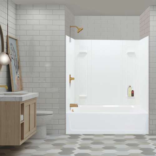 K-3260L-557WHT 60-in x 32-in Tub/Shower Kit with Left Drain, White