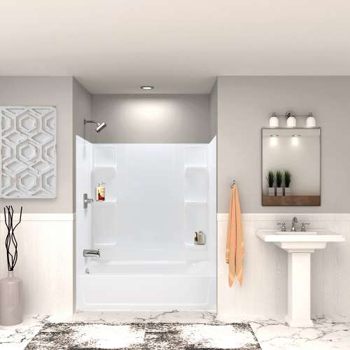 K-3260L-56WHT 60-in x 32-in Tub/Shower Kit with Left Drain, White