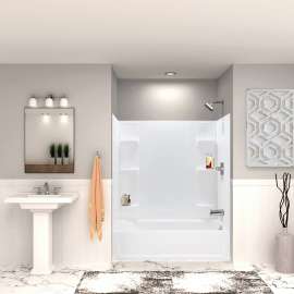 K-3260R-56WHT 60-in x 32-in Tub/Shower Kit with Right Drain, White