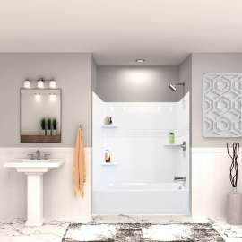 K-3260R-680-32WHT 60-in x 32-in Tub/Shower Kit with Right Drain, White