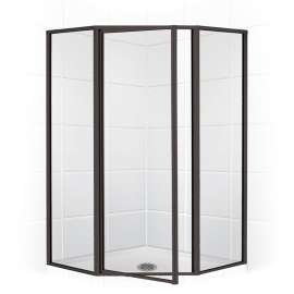 36.763 36" Neo-Angle Shower Enclosure w/ Clear Glass in Black Bronze