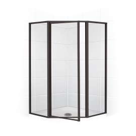 38.753 38" Neo-Angle Shower Enclosure w/ Clear Glass in Black Bronze