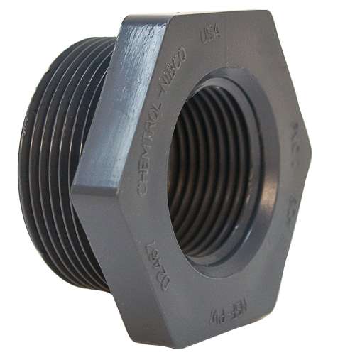 451834 2X3/4 TXT BUSH PVC 80, Flush Thread Reducer Bushing MPT x FPT - PVC Schedule 80, 4518-3-4