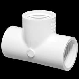 405-015 1 1/2 FXFXF TEE PVC 40 PUR, Tee FIPT x FIPT x FIPT - PVC Schedule 40, 4612-3-3