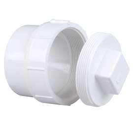 4816 1 1/2 SPGXCO/WPLUG CLEANOUT PVC, Cleanout Adapter Spg x Cleanout with Plug - PVC DWV, 4816