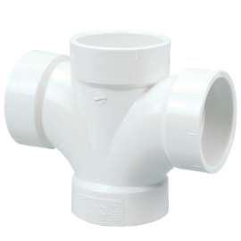 4835R 3X3X2X1 1/2 HUB DOUBLE SAN TEE PVC, Double Sanitary Tee Hub - PVC DWV, 4835  - Box of 20