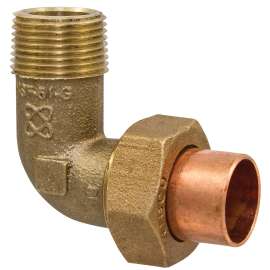707-4-6-LF 3/8 CXM 90 UNION ELBOW CAST, 90 Degrees  Union Elbow C x M - Performance Bronze, 707-4-6-LF