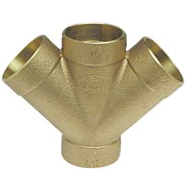 834 3 CXCXCXC DWV 45 DOUBLE WYE CAST, DWV 45 Degrees  Double Wye C x C x C - Cast, 834