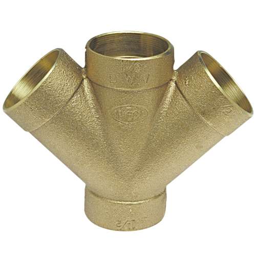 834 3 CXCXCXC DWV 45 DOUBLE WYE CAST, DWV 45 Degrees  Double Wye C x C x C - Cast, 834