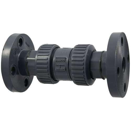 F45BC-V 2 FLG TU BALL CK FKM PVC, Ball Check Valve - Flanged, True Union, PVC Schedule 80, FKM, F45BC-V