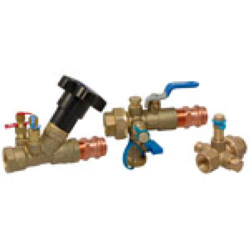 NCC1P 1 1/2 COIL CONNECT KIT PRESS, FLO-BOSS Coil-Connect Kit - Thread x Press End, Manual Balancing, Isolation Valve, NCC1P