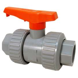 Bleach Ball Valve 3in CPVC Schedule 80 Model C Socket True Union FKM O-Ring, Teflon Seat