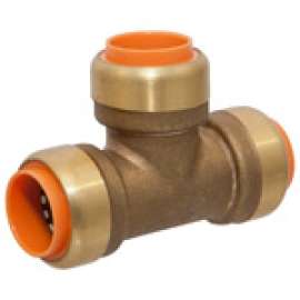 P711R-LF PUSH 3/8X3/8X1/2 TEE, Tee - Push x Push x Push, P711