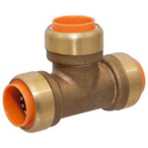 P711R-LF PUSH 3/8X3/8X1/2 TEE, Tee - Push x Push x Push, P711