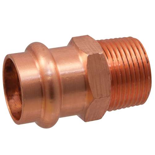 PC604 3/4 X 1/2 PRESS X M ADAPTER LD, Adapter P x M - Wrot Copper, PC604 - Box of 5