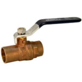 S580A 1 SOLDER BALL LEVER HANDLE BRS, Ball Valve - Brass, Two-Piece, Standard Port, C x C, S-580-A
