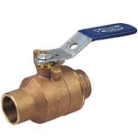 S58570 1/4 W/LEVER HDL, Two-Piece Bronze Ball Valve - Full Port, Solder End Connections, S-585-70