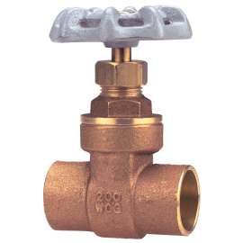 SI8 1 FULL PORT GATE VALVE, Gate Valve - Brass, Full Port, Solder Ends, SI-8 - Box of 10