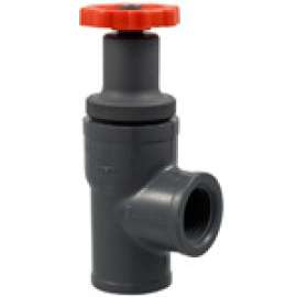 T45AC-V 1/2 THD ANGLE PVC, Angle Globe Valve - Threaded, PVC Schedule 80, FKM, T45AC-V