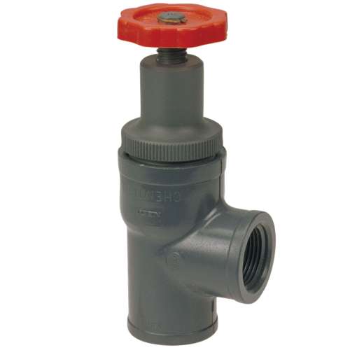 T45AC-V 1/4 THD ANGLE PVC, Angle Globe Valve - Threaded, PVC Schedule 80, FKM, T45AC-V