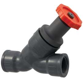 T45YP-V 1/2 HD Y-PAT PVC, Y-Pattern Globe Valve - Threaded, PVC Schedule 80, FKM, T45YP-V