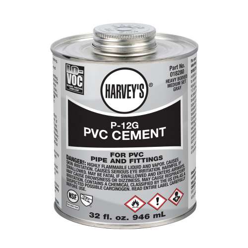P-12G HEAVY GRAY PVC CEMENT 16 OZ