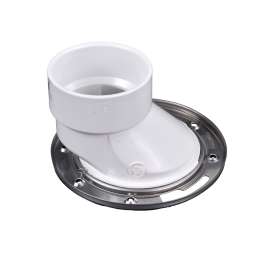 ABS 45-Degree Closet Flange with Stainless Steel Ring
