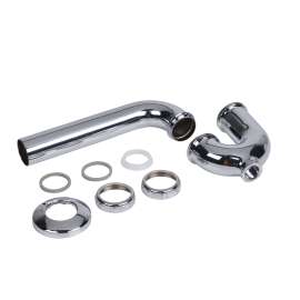 1-1/4" x 15" Semi-Cast P-Trap w/ Cleanout 17 Ga. w/ Deep Flange & Brass Nuts