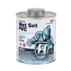 8 oz. Wet Set PVC Cement - Aqua Blue - Dauber In Cap