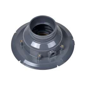 4" PVC Adj. Commercial Drain w/ 5" Cast CHR Grate & Round Top