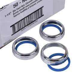 1-1/4" x 1-1/4" Die Cast Nut, Chrome Plated, Less Washer