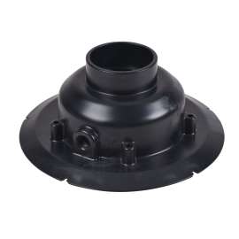 Drain 6in ABS Adjustable Commercial Hub End with 6in Brass Round Grate Square Ring